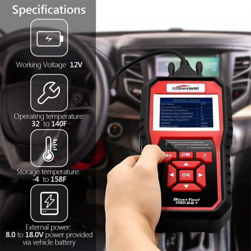 Ψηφιακό Διαγνωστικό Αυτοκινήτου OBD II / EOBD Scanner - Συμβατό με Όλα τα Μοντέλα Αυτοκινήτων Konnwei